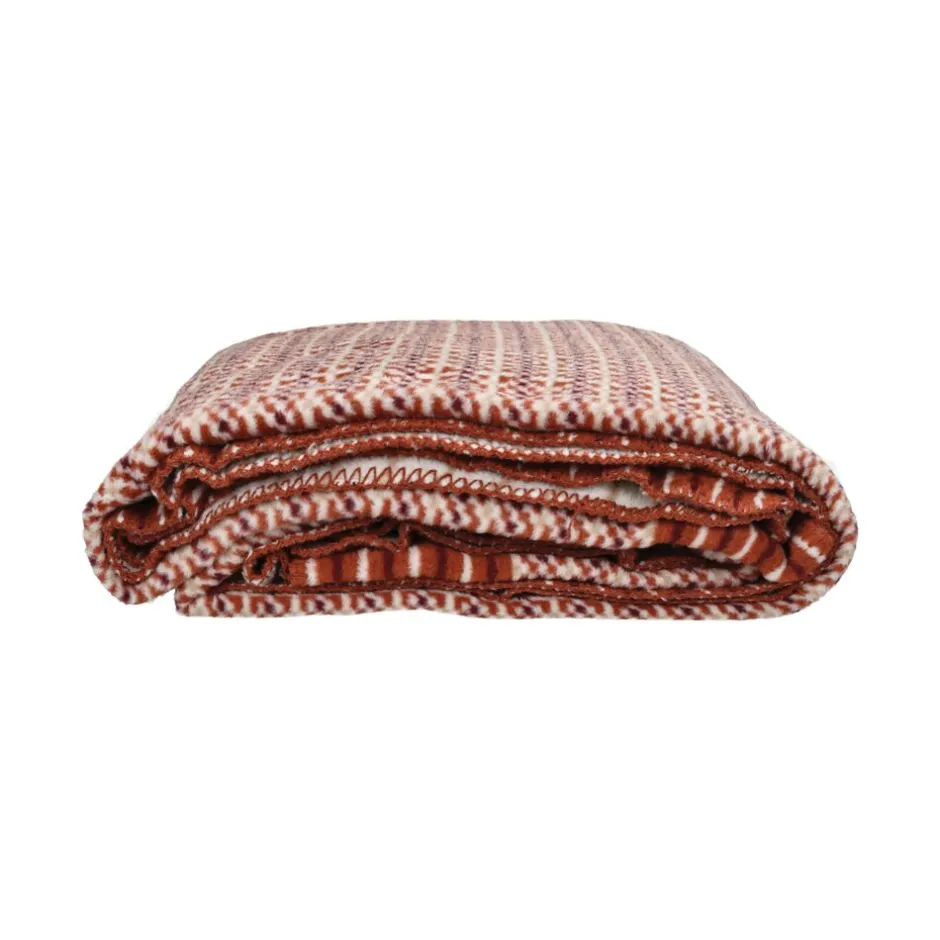 Pomax Plaids-CORFINO - couverture - coton / acrylique - L 200 x W 150 cm - rouille