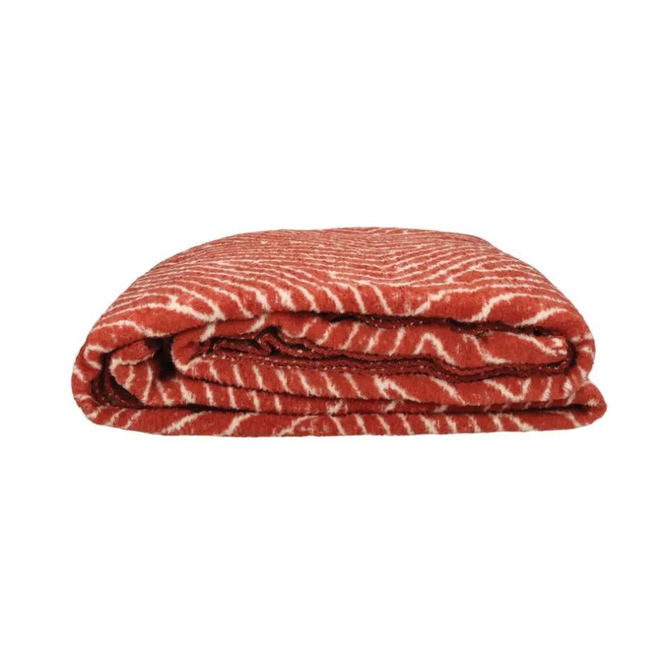 Pomax Plaids-CORFINO - couverture - coton / acrylique - L 200 x W 150 cm - rouille