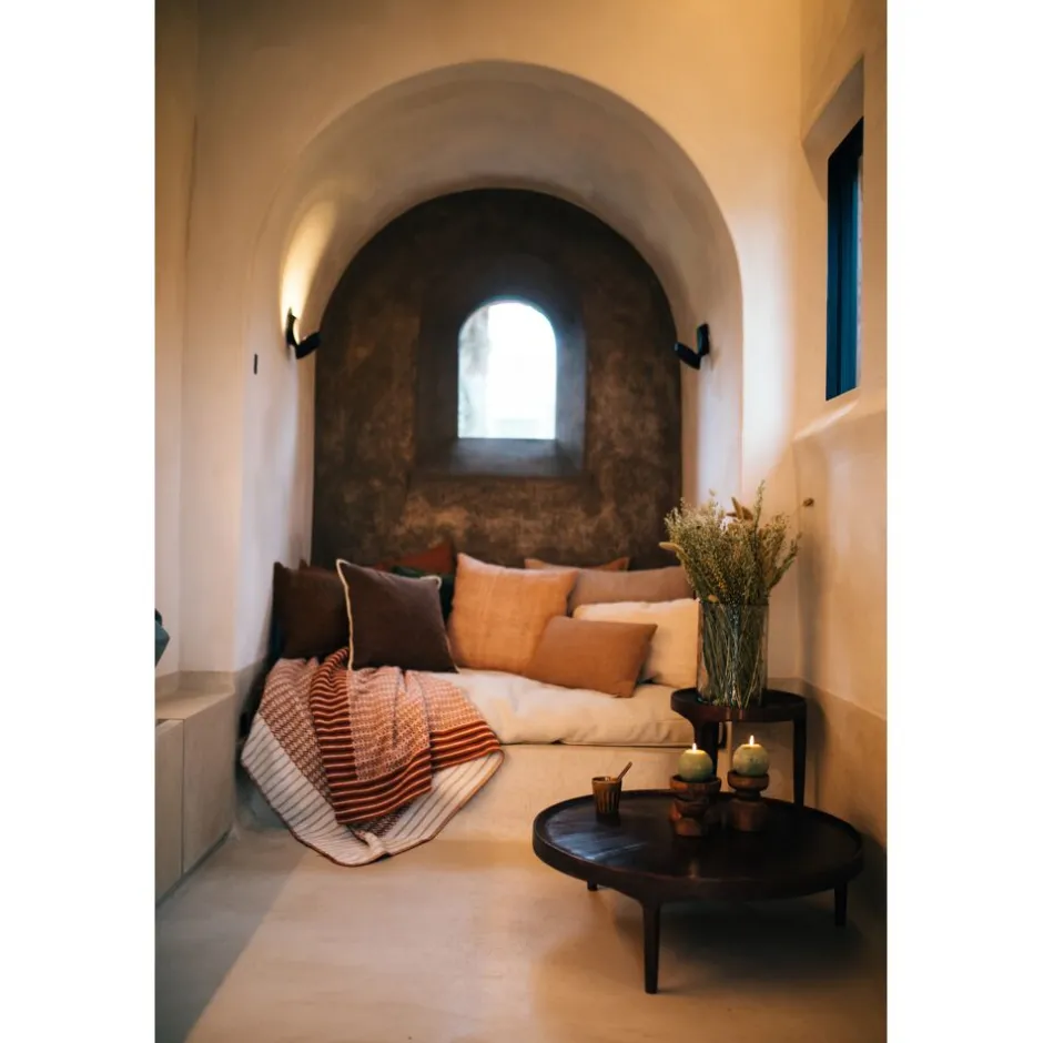 Pomax Plaids-CORFINO - couverture - coton / acrylique - L 200 x W 150 cm - rouille