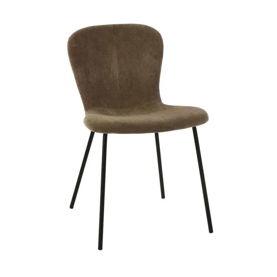 Pomax Chaises-DAIA - chaise - velours / métal - L 53 x W 49 x H 80 cm - bronze