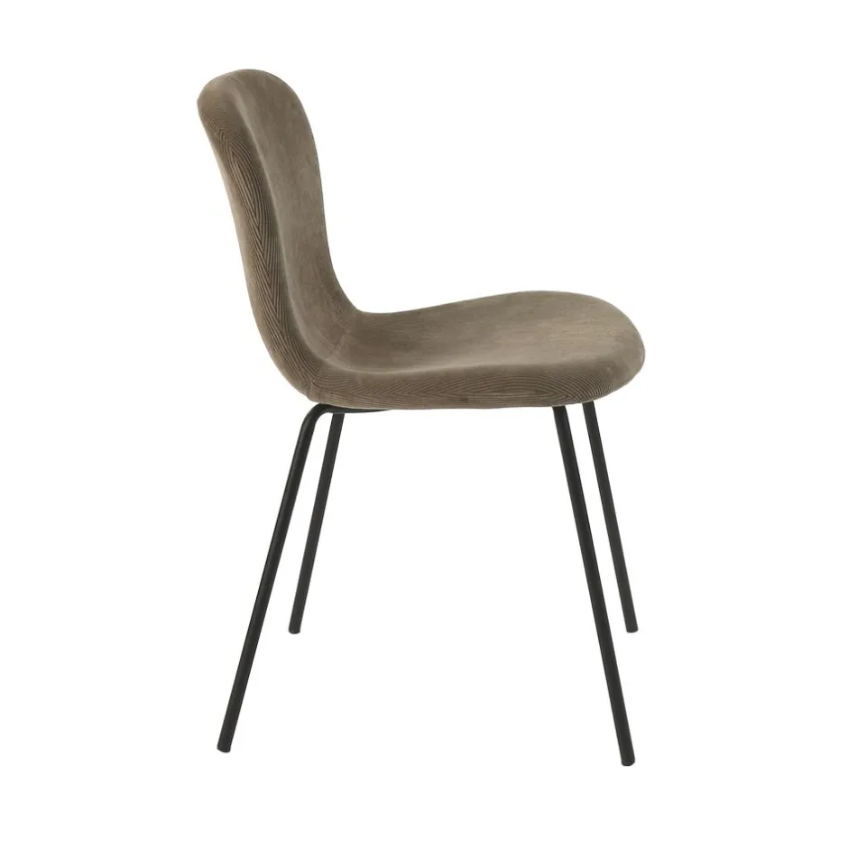 Pomax Chaises-DAIA - chaise - velours / métal - L 53 x W 49 x H 80 cm - bronze