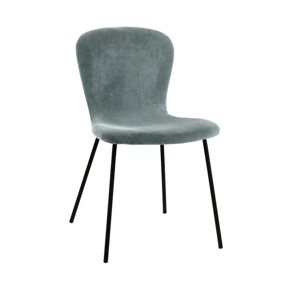 Pomax Chaises-DAIA - chaise - velours / métal - L 53 x W 49 x H 80 cm - gris vert
