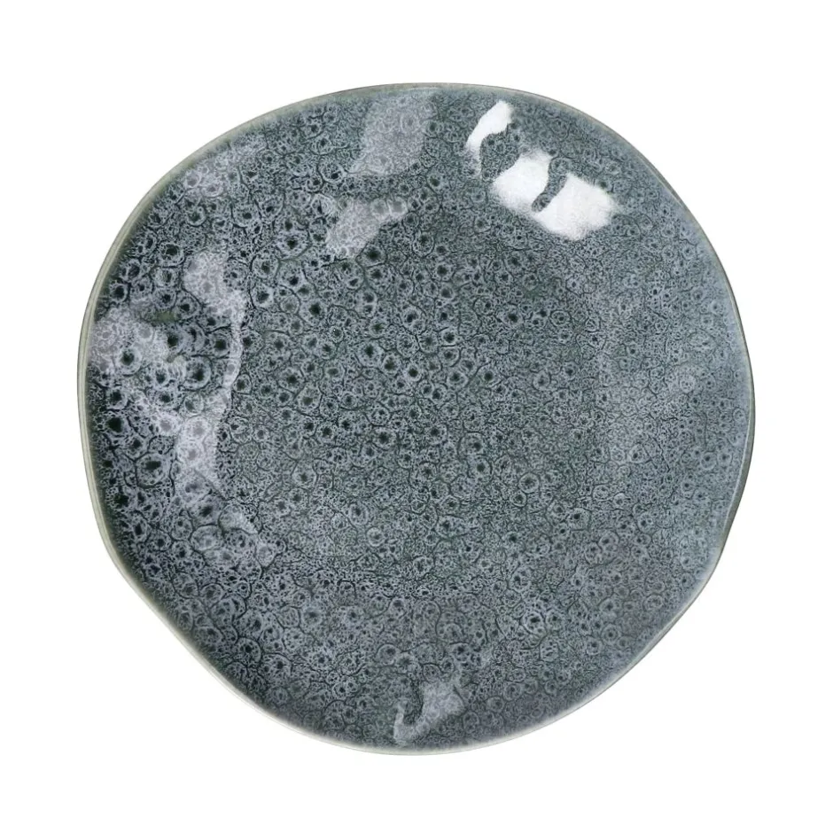 Pomax Vaisselle-DAKOTA - assiette à dessert - porcelaine - DIA 21 x H 2,6 cm - gris
