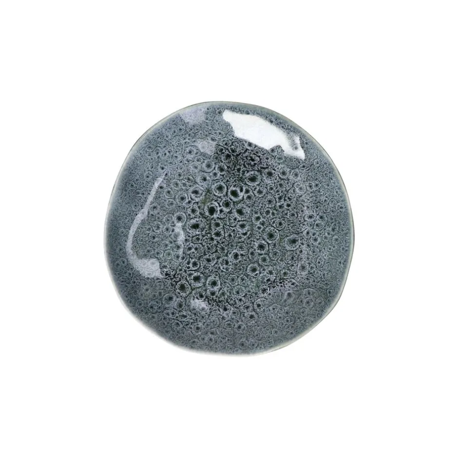 Pomax Vaisselle-DAKOTA - assiette apéritif - porcelaine - DIA 15,8 x H 2 cm - gris
