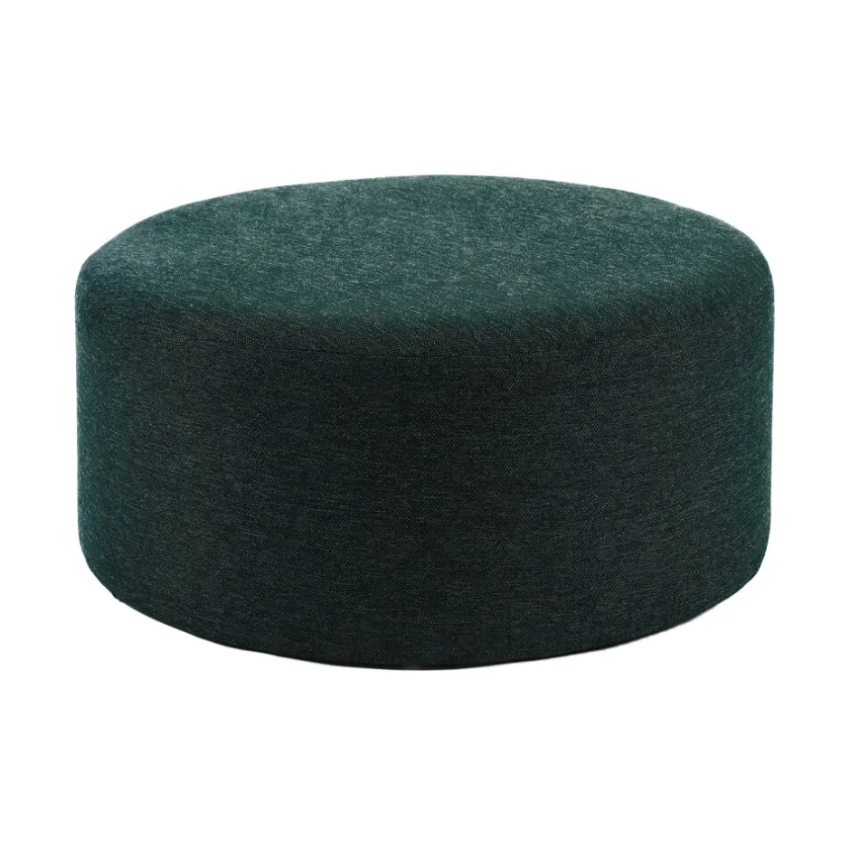 Pomax Poufs-DELILAH - pouf - polyester / bois - DIA 80 x H 35 cm - vert forêt