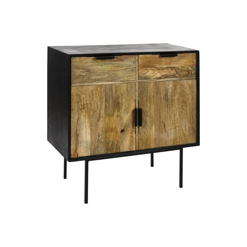 Pomax Armoires-DIEGO - armoire - bois de mangier - L 80 x W 40 x H 86 cm - naturel/noir