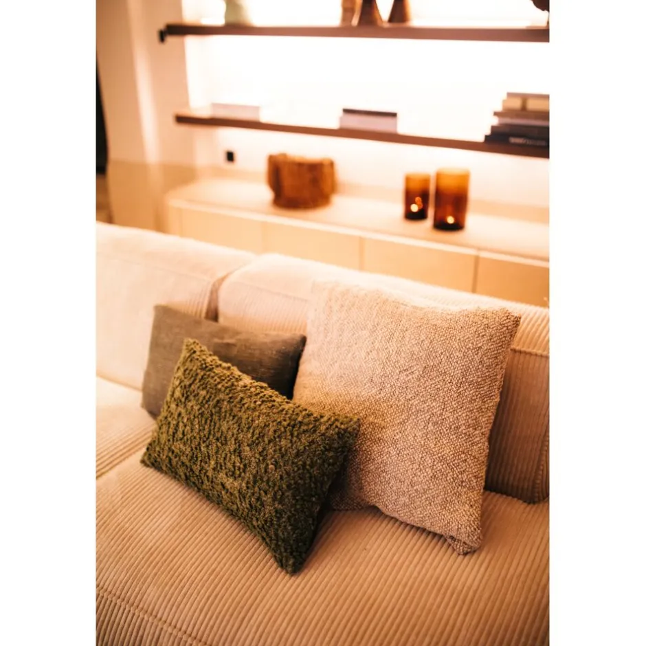 Pomax Coussins-DIMARO - coussin - coton / viscose - L 50 x W 30 cm - vert foncé