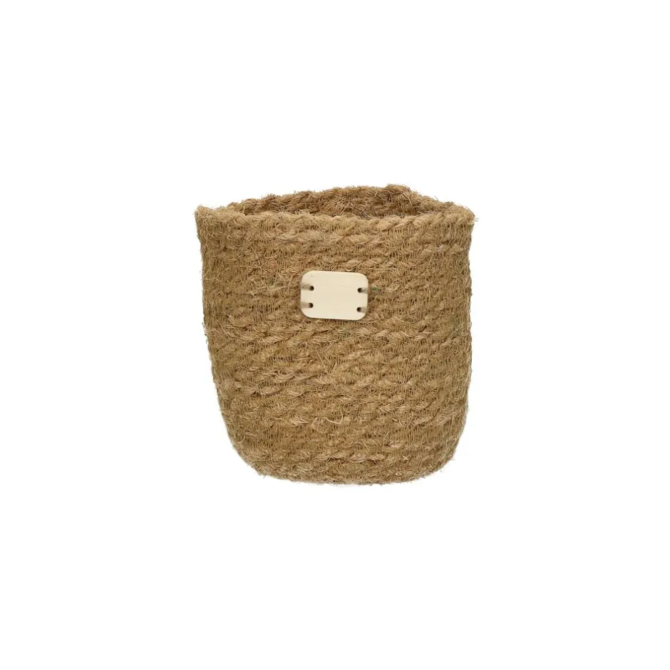 Pomax Cache-pots-ECKOO - pot aux herbes - fibre de coco - DIA 12 x H 12 cm - brun