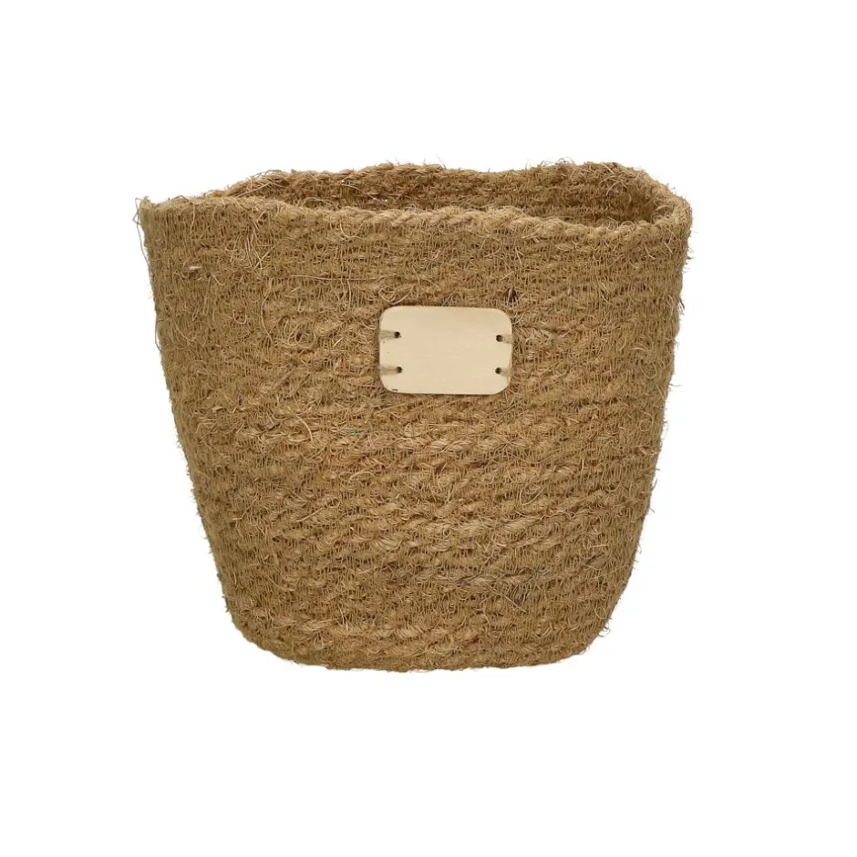 Pomax Cache-pots-ECKOO - pot aux herbes - fibre de coco - DIA 15 x H 16 cm - brun