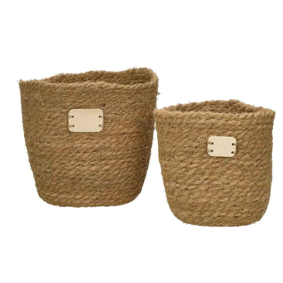 Pomax Cache-pots-ECKOO - pot aux herbes - fibre de coco - DIA 12 x H 12 cm - brun