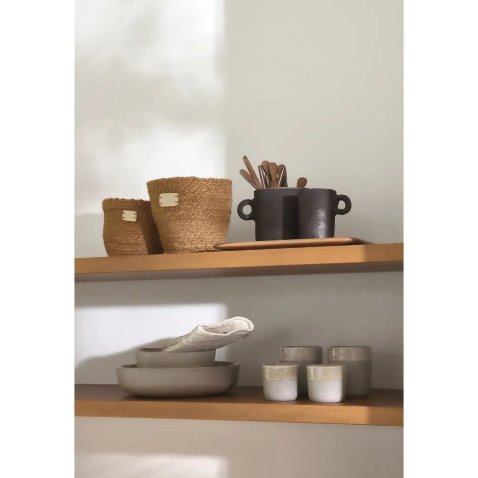 Pomax Cache-pots-ECKOO - pot aux herbes - fibre de coco - DIA 15 x H 16 cm - brun