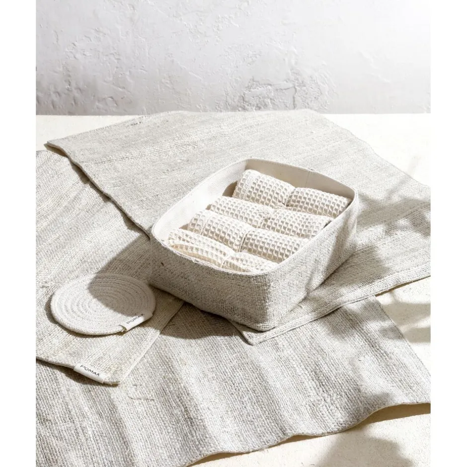 Pomax Linge De Table-ECKOO - set/4 sets de table - chanvre - L 48 x W 33 cm - naturel