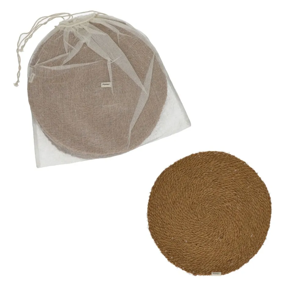 Pomax Linge De Table-ECKOO - set/4 sets de table - fibre de coco - DIA 38 cm - brun
