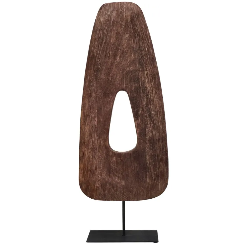 Pomax Objets De Décoration-EFFA - objet déco - bois / métal - L 22,5 x W 10 x H 59 cm - noyer