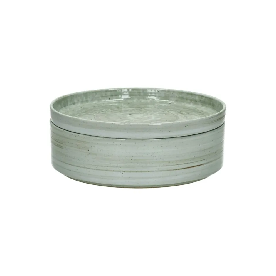 Pomax Vaisselle-EPICES - assiette à dessert - porcelaine - DIA 17 x H 2,5 cm - vert foncé