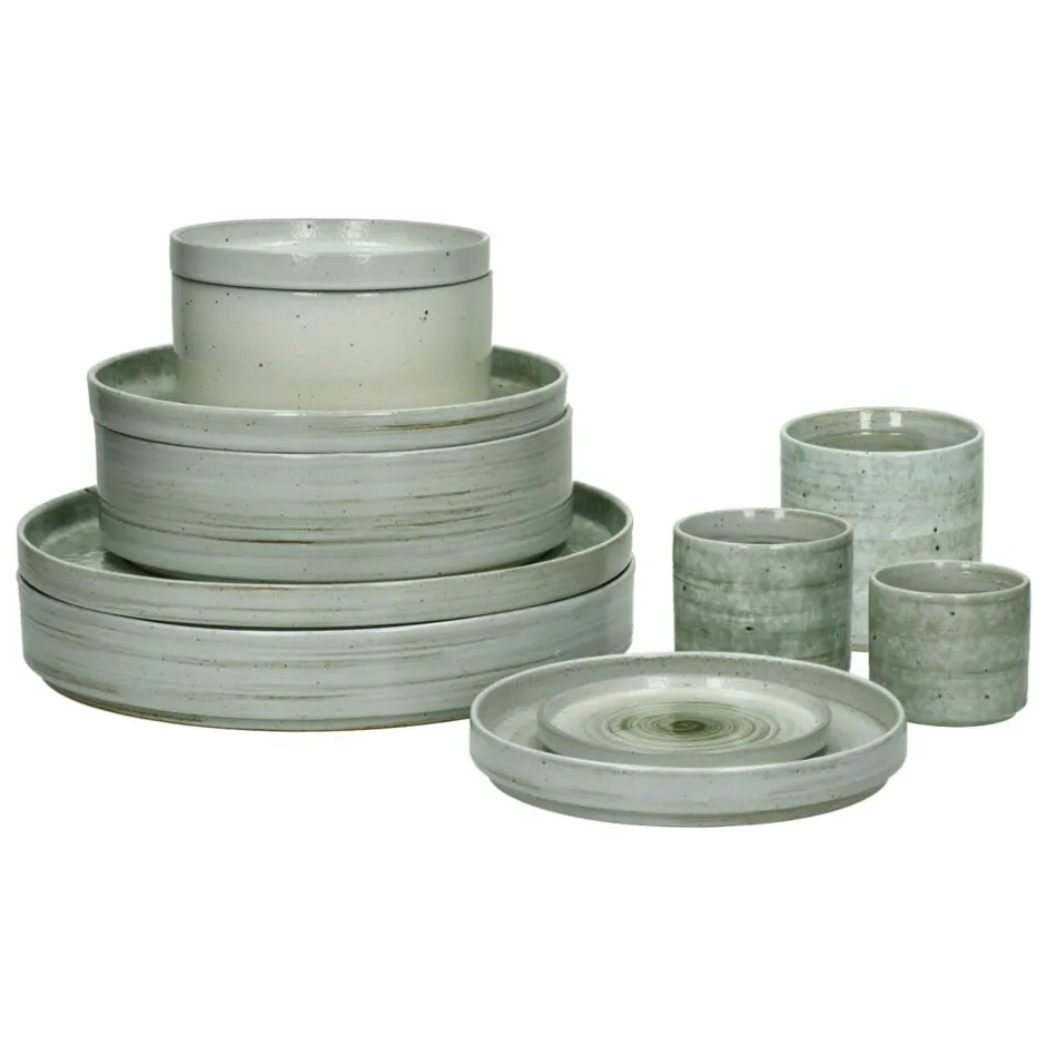 Pomax Vaisselle-EPICES - assiette à dessert - porcelaine - DIA 17 x H 2,5 cm - vert foncé