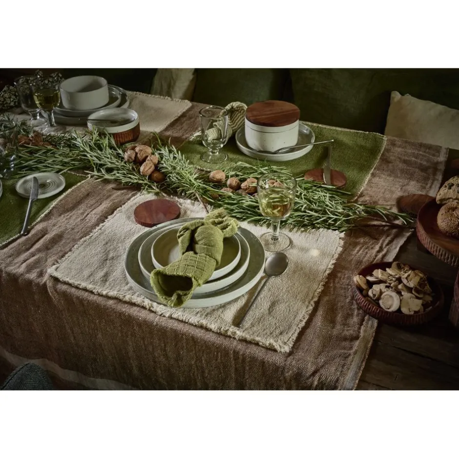 Pomax Vaisselle-EPICES - assiette à dessert - porcelaine - DIA 17 x H 2,5 cm - vert foncé