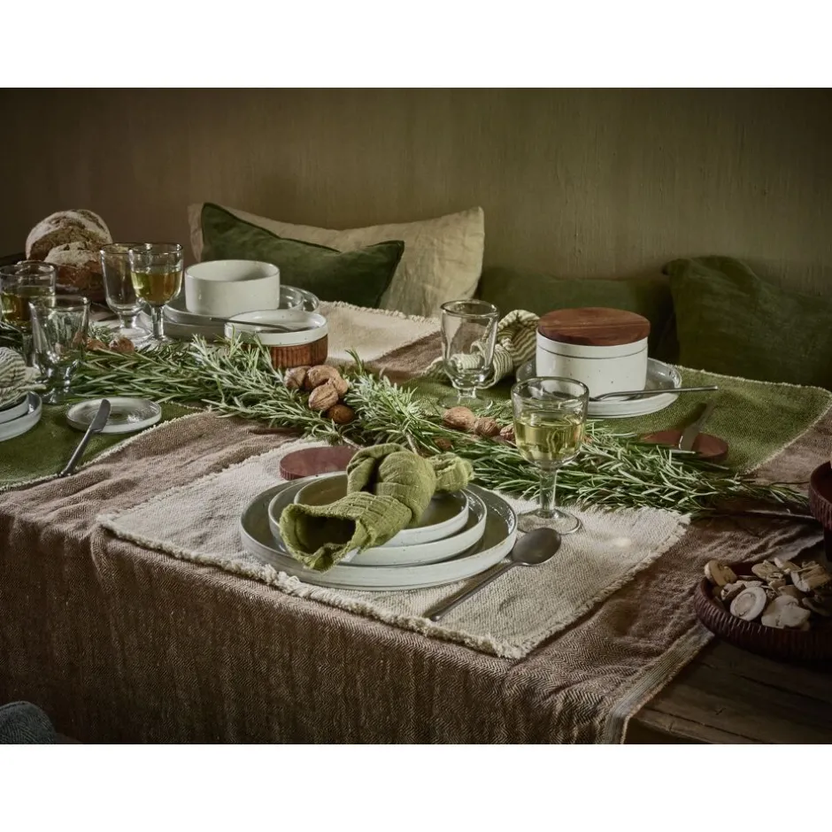 Pomax Vaisselle-EPICES - assiette à dessert - porcelaine - DIA 17 x H 2,5 cm - vert foncé