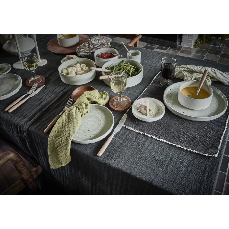 Pomax Vaisselle-EPICES - assiette à déjeuner - porcelaine - DIA 21 x H 2,4 cm - vert foncé