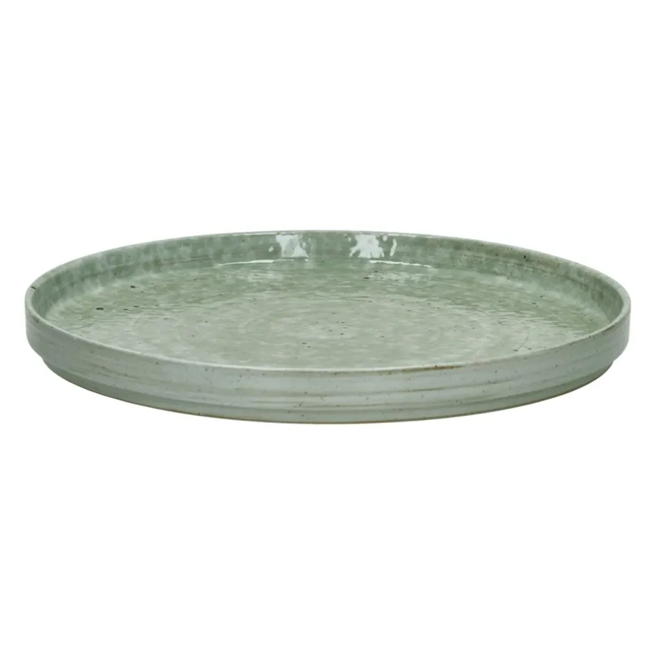 Pomax Vaisselle-EPICES - assiette plate - porcelaine - DIA 27 x H 2,6 cm - vert foncé