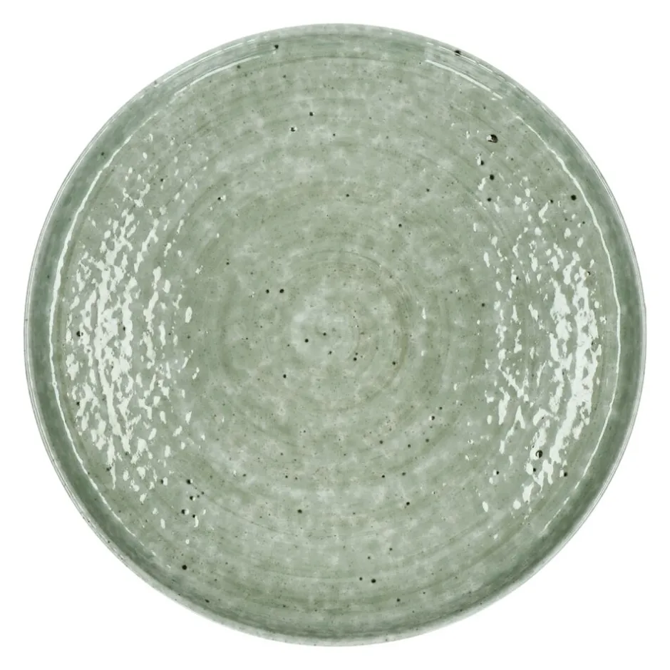 Pomax Vaisselle-EPICES - assiette plate - porcelaine - DIA 27 x H 2,6 cm - vert foncé