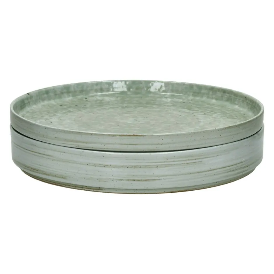 Pomax Vaisselle-EPICES - assiette plate - porcelaine - DIA 27 x H 2,6 cm - vert foncé