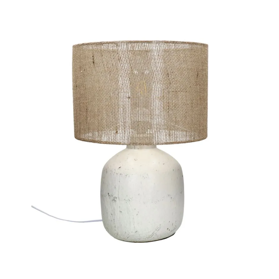 Pomax Lampes De Table-ESMÉ - lampe de table - céramique / métal - DIA 33 x H 48 cm - blanc