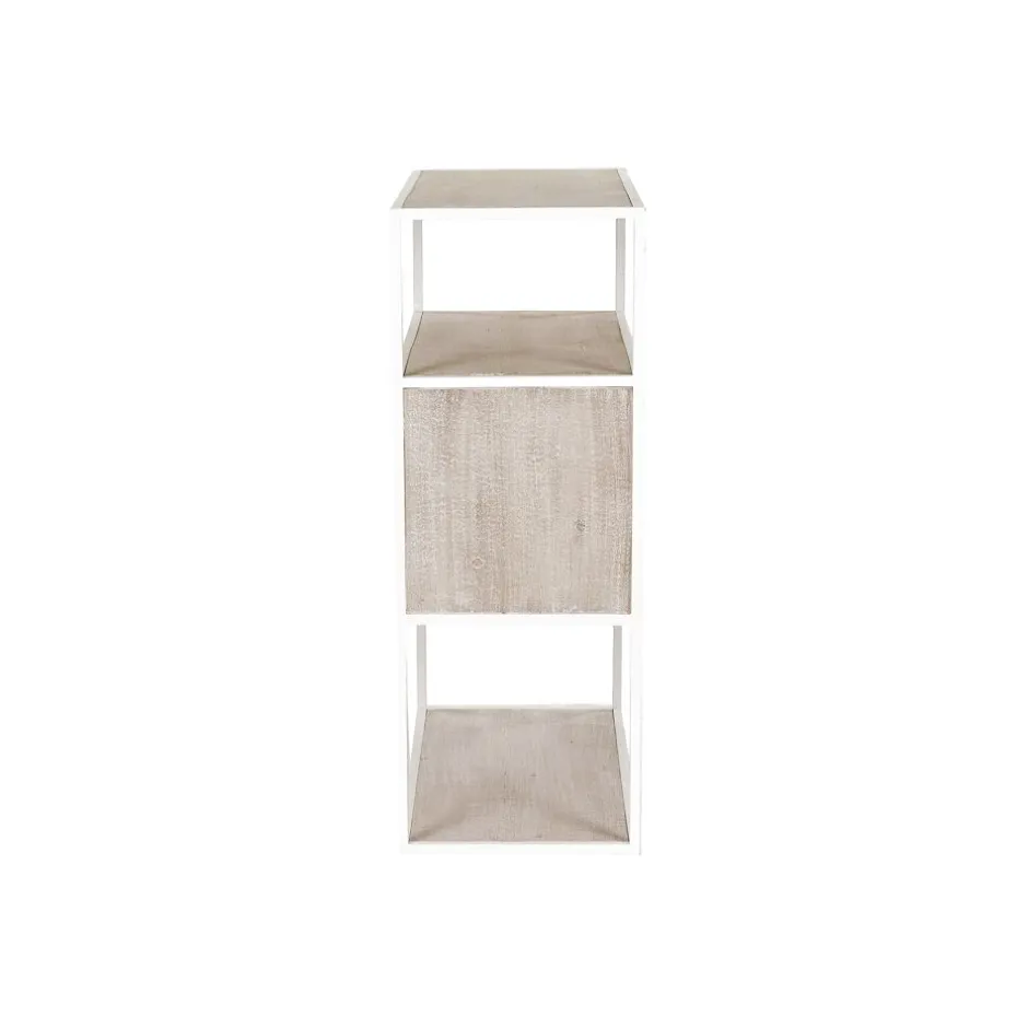 Pomax Étagères-ESZENTIAL - rack 2 portes - métal / bois de sapin - L 60 x W 30 x H 80 cm - naturel/blanc