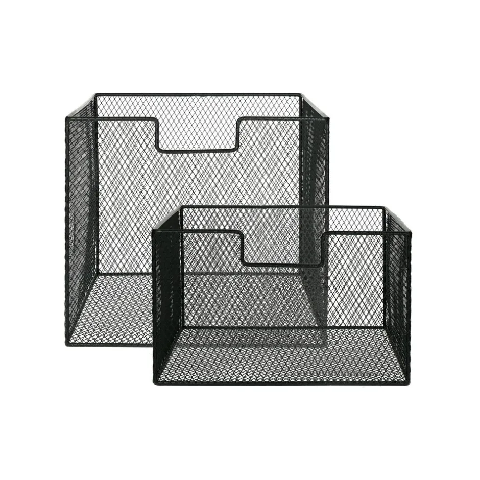 Pomax Concepts Modulaires-ESZENTIAL - set/2 paniers - métal - L 31,5 x W 29,5 x H 17,5/27,5 cm - noir