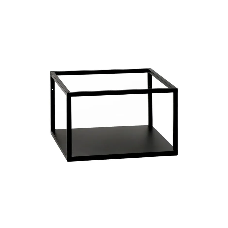 Pomax Étagères Murales | Étagères-ESZENTIAL - étagère - métal - L 34,5 x W 30 x H 21 cm - noir