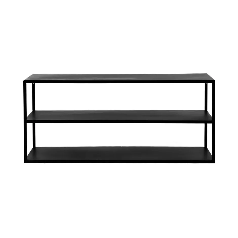 Pomax Étagères Murales | Étagères-ESZENTIAL - étagère - métal - L 90 x W 30 x H 40 cm - noir