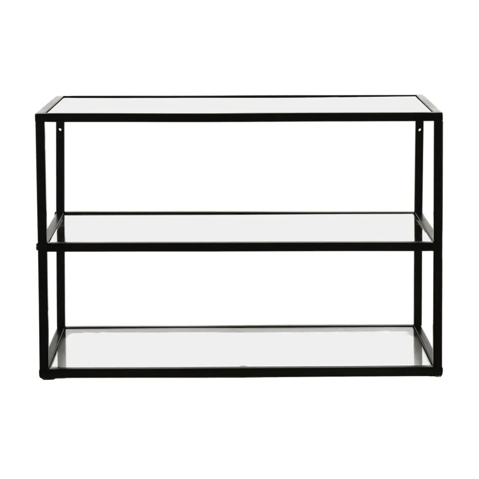 Pomax Étagères Murales | Étagères-ESZENTIAL - étagère - métal / verre - L 60 x W 30 x H 40 cm - noir