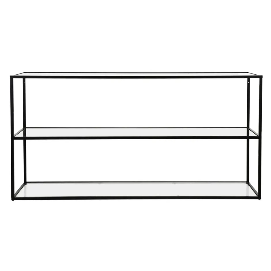 Pomax Étagères Murales | Étagères-ESZENTIAL - étagère - métal / verre - L 120 x W 30 x H 60 cm - noir