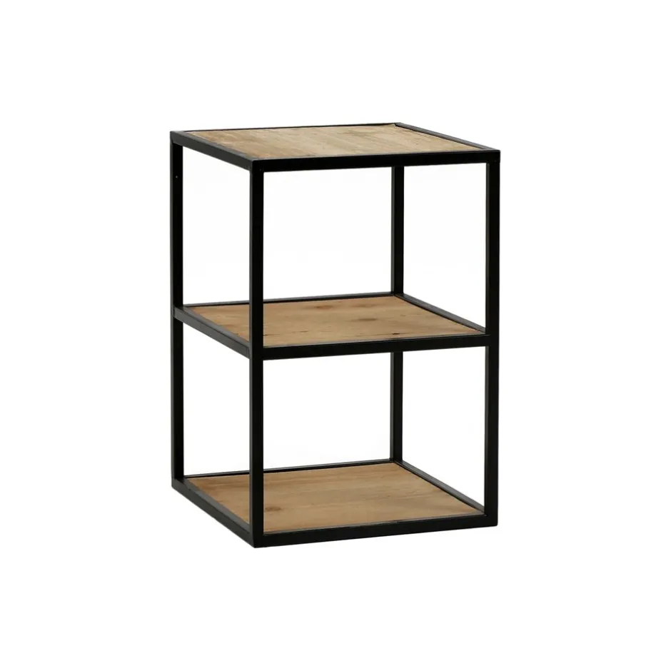 Pomax Étagères Murales | Étagères-ESZENTIAL - étagère/table d'appoint - bois - métal / bois - L 30 x W 30 x H 40 cm - naturel/noir
