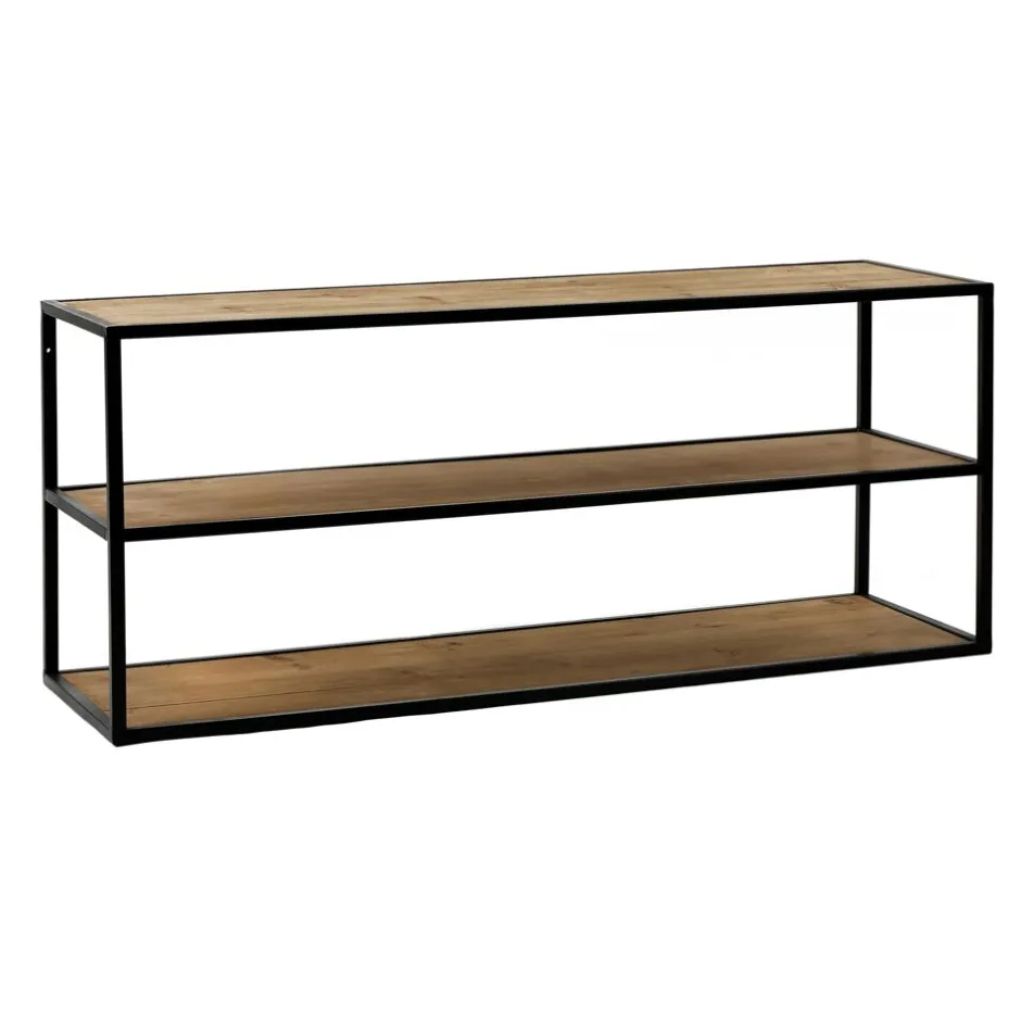 Pomax Étagères Murales | Étagères-ESZENTIAL - étagère/table d'appoint - métal / bois - L 120 x W 30 x H 60 cm - naturel/noir