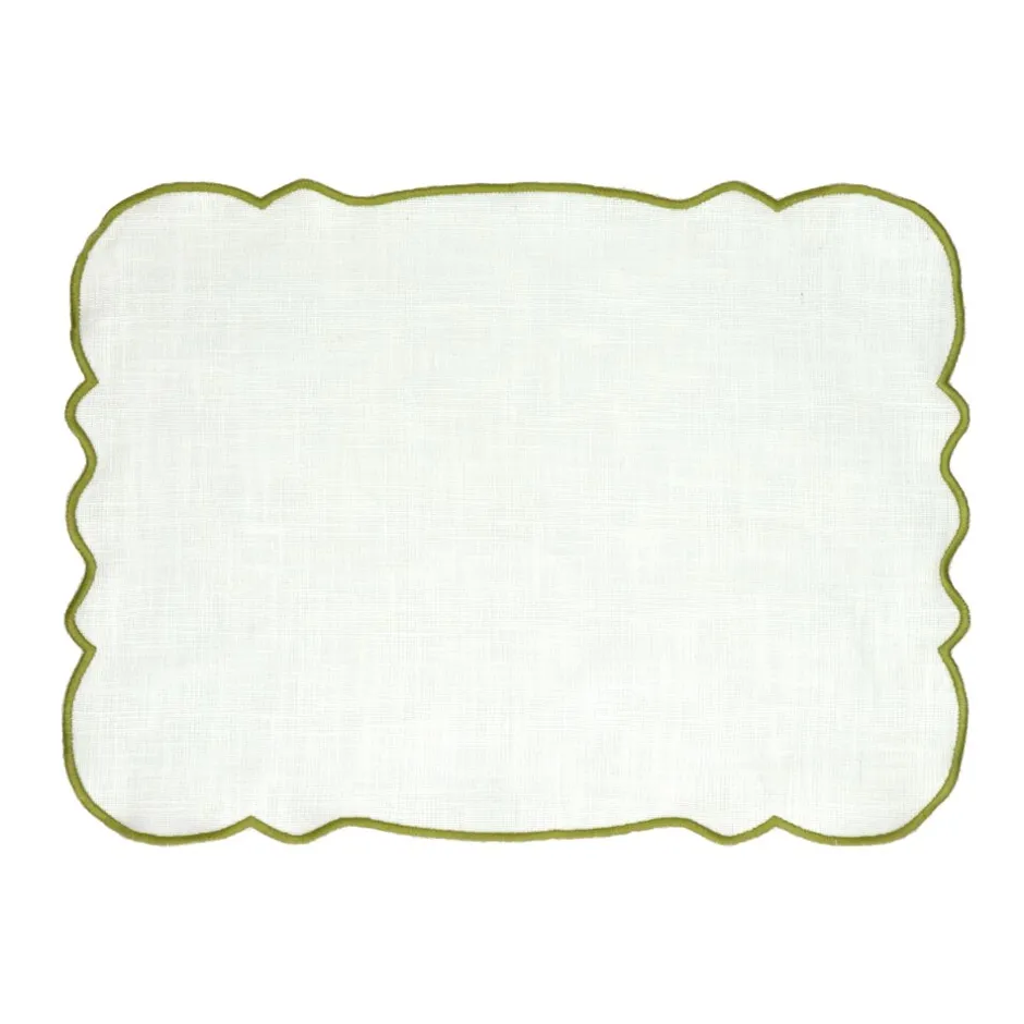Pomax Linge De Table-FARFALLE - set de table - lin / coton - L 45 x W 35 cm - olive