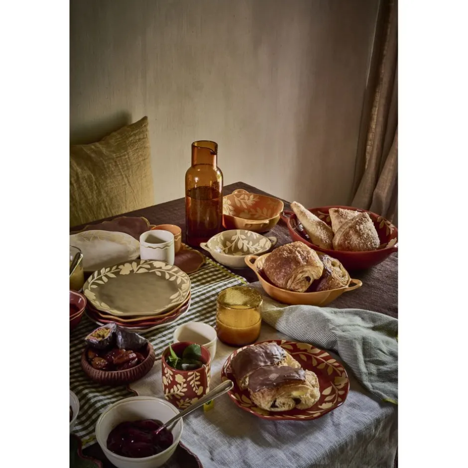 Pomax Linge De Table-FARFALLE - set de table - lin / coton - L 45 x W 35 cm - rouille