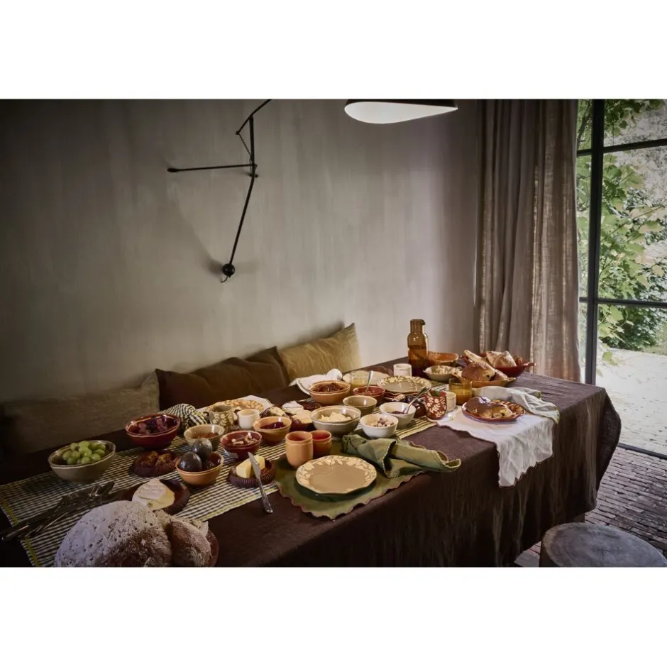 Pomax Linge De Table-FARFALLE - set de table - lin / coton - L 45 x W 35 cm - rouille