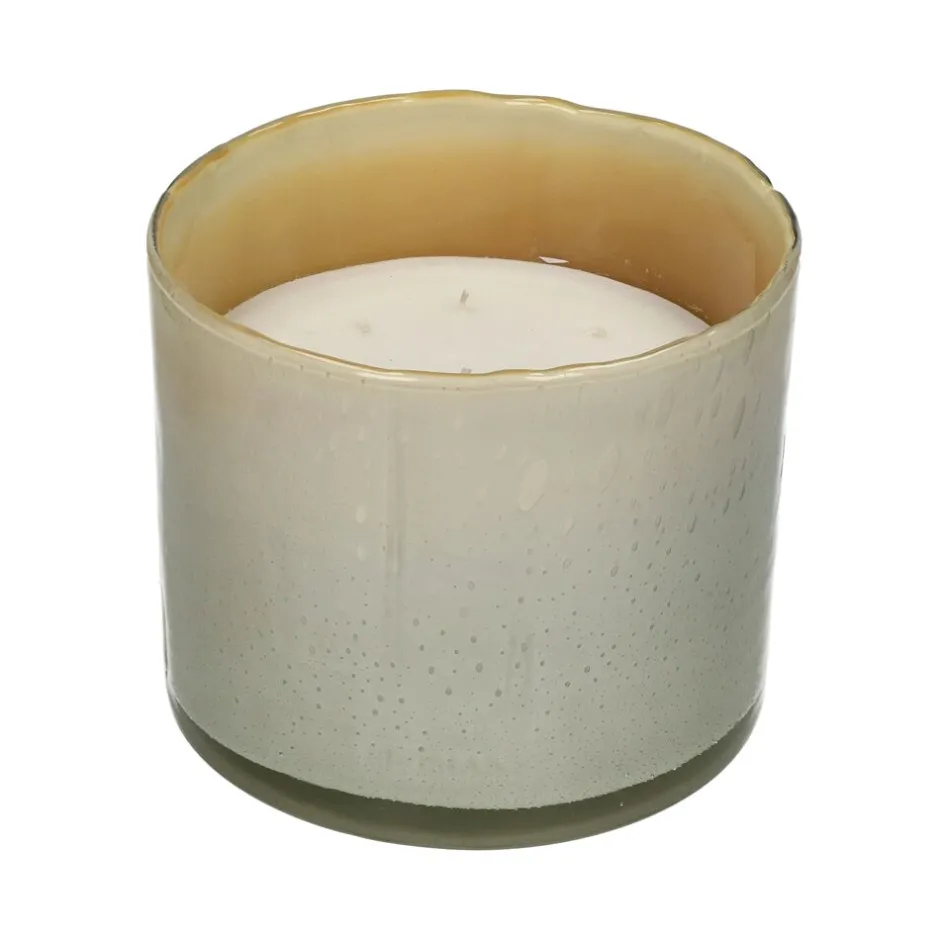 Pomax Bougies-FIRENZE - bougie 9 mèches - cire de paraffine / verre - DIA 23 x H 20 cm - beige