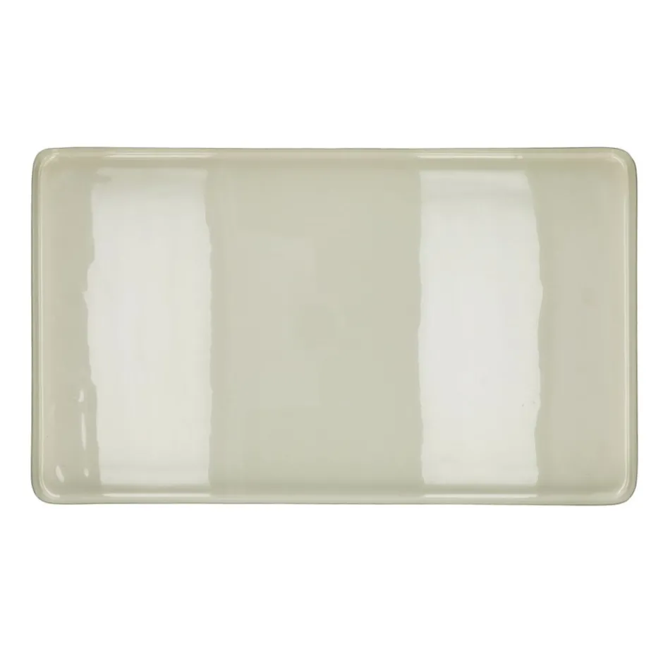 Pomax Concepts Modulaires-FLEX - plateau L - email - métal - L 58 x W 33 x H 2 cm - blanc cassé