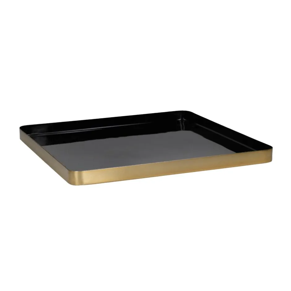 Pomax Concepts Modulaires-FLEX - plateau S - email - métal - L 33 x W 33 x H 2 cm - noir