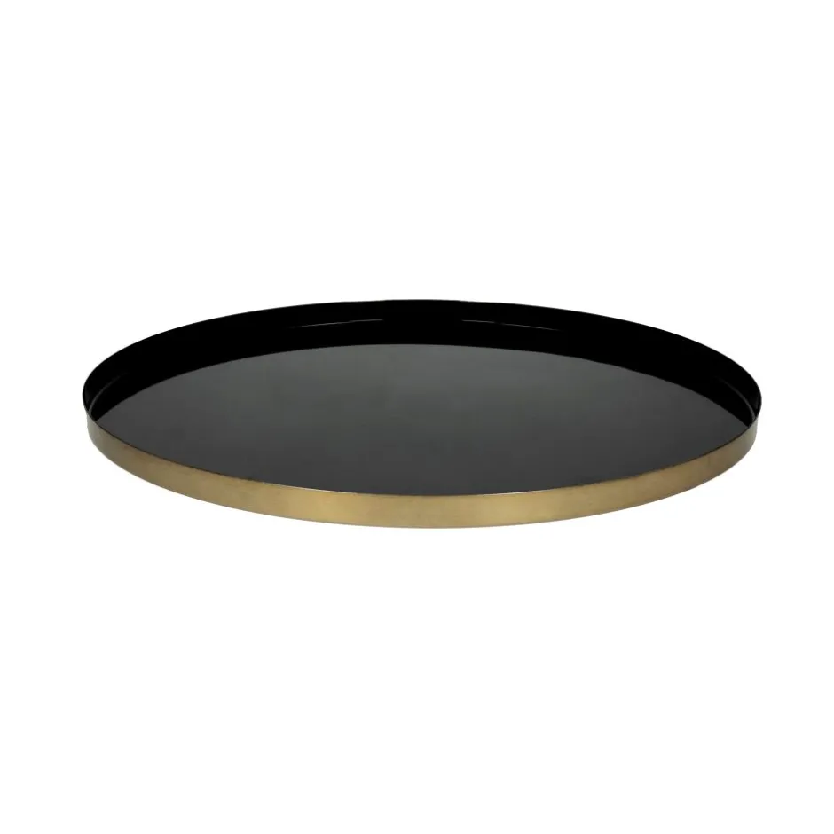 Pomax Concepts Modulaires-FLEX - plateau S- email - métal - DIA 45 x H 2 cm - noir