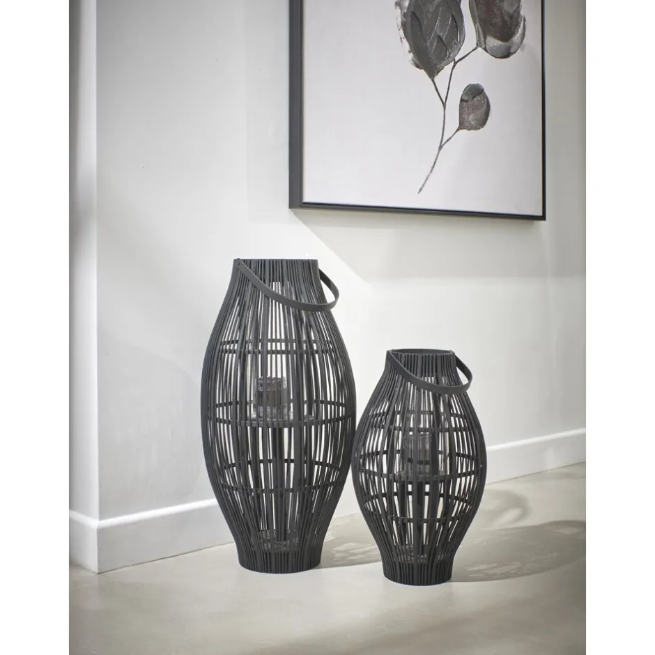 Pomax Tableau / Déco Murale-FLOR - toile avec cadre - canvas / bois - L 100 x W 4,3 x H 140 cm - noir