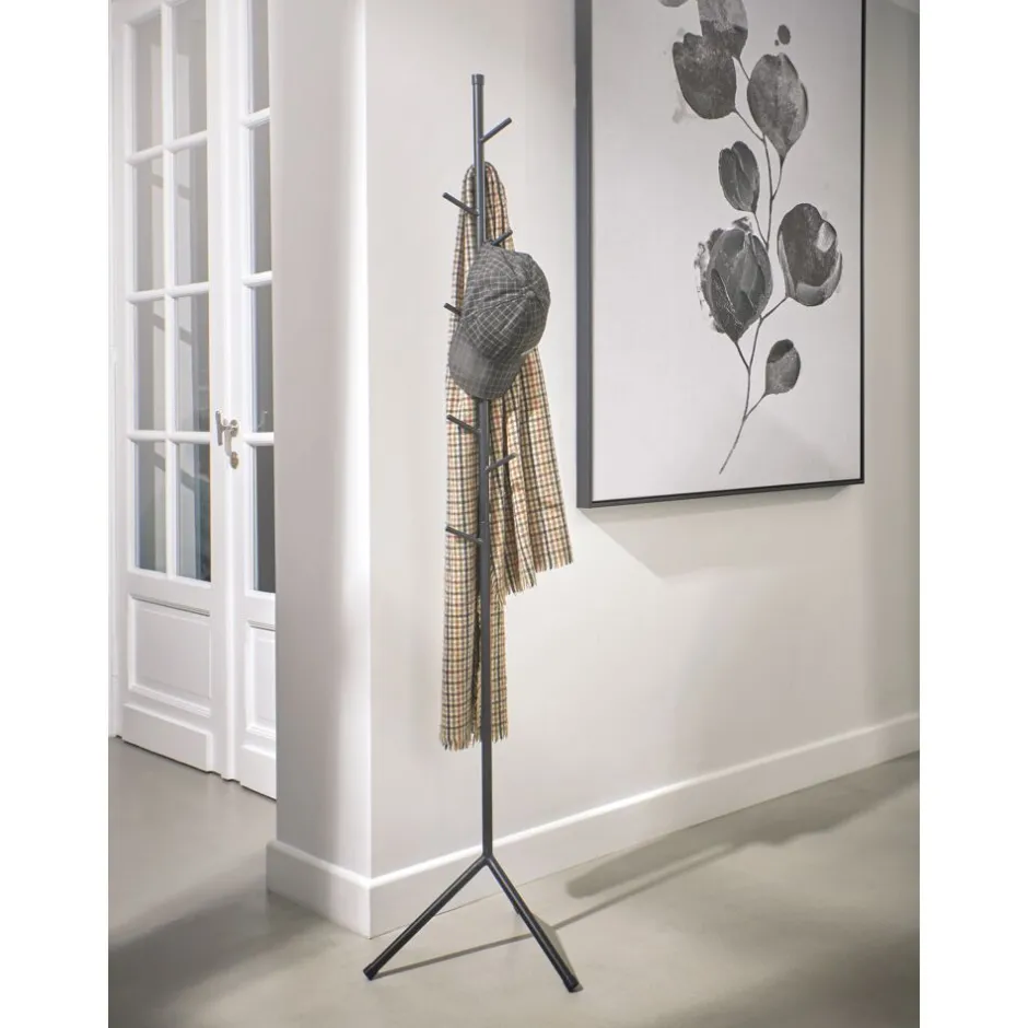 Pomax Tableau / Déco Murale-FLOR - toile avec cadre - canvas / bois - L 100 x W 4,3 x H 140 cm - noir