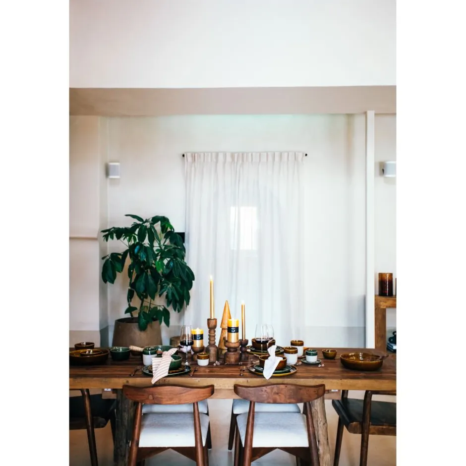 Pomax Chandeliers-FLORENCE - bougeoir - bois de frêne - DIA 6 x H 12 cm - noyer