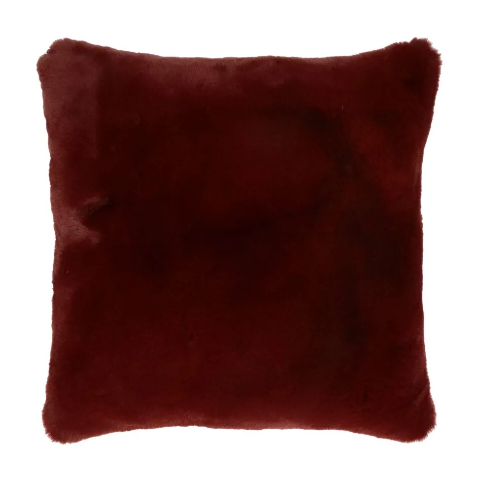 Pomax Coussins-FLUF - coussin - acrylique / polyester - L 45 x W 45 cm - rouge foncé