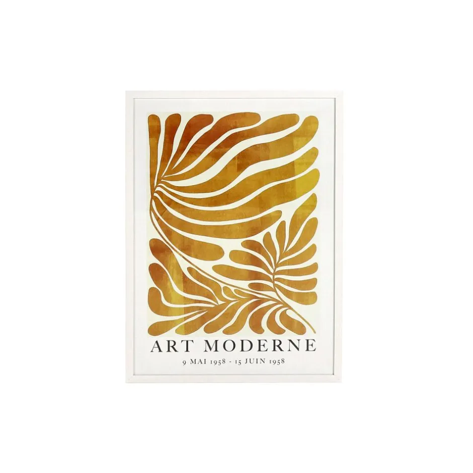 Pomax Tableau / Déco Murale-FOLLAR - toile encadrée avec verre - canvas / verre - L 52,5 x W 3 x H 72,5 cm - safran