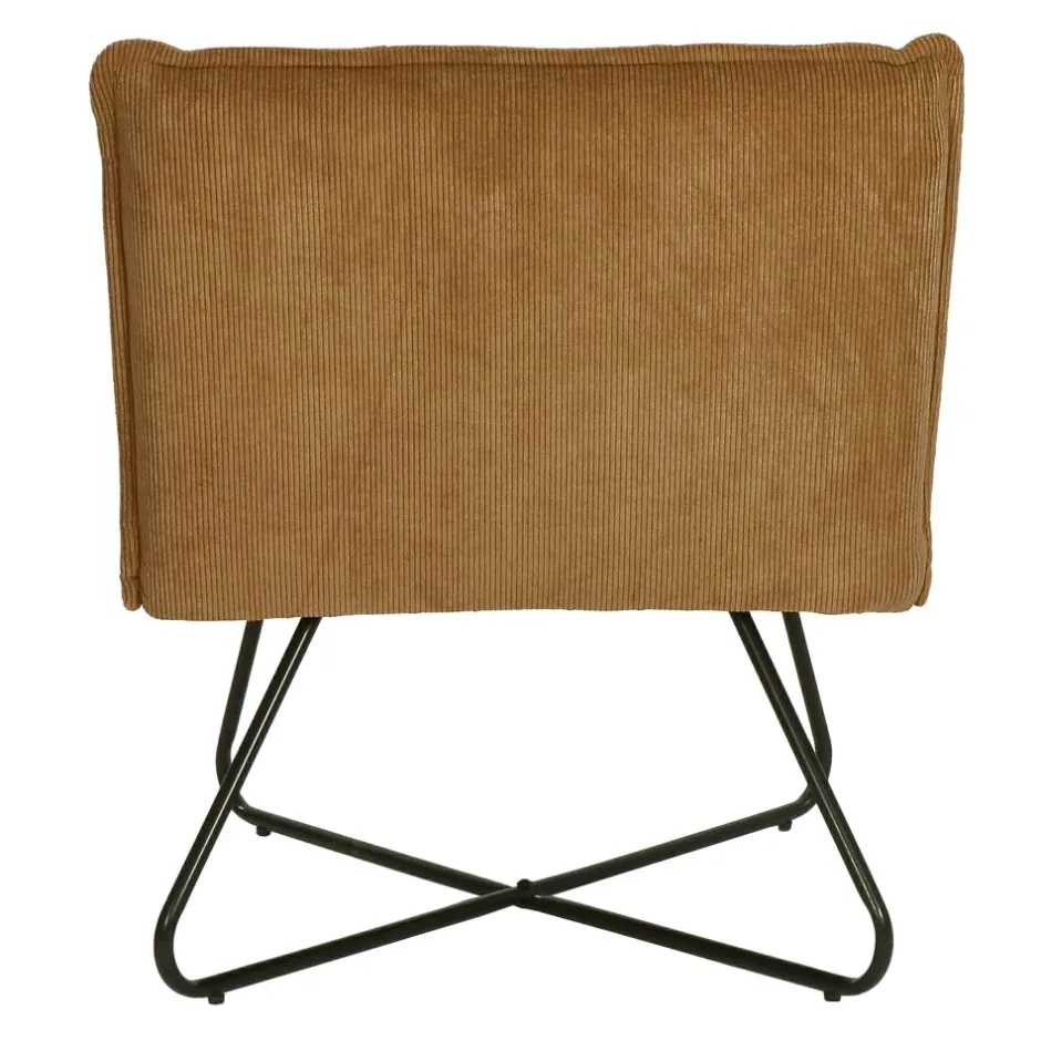 Pomax Canapés-FORREST - chaise relax - tissu / métal - L 66 x W 68 x H 77 cm - camel