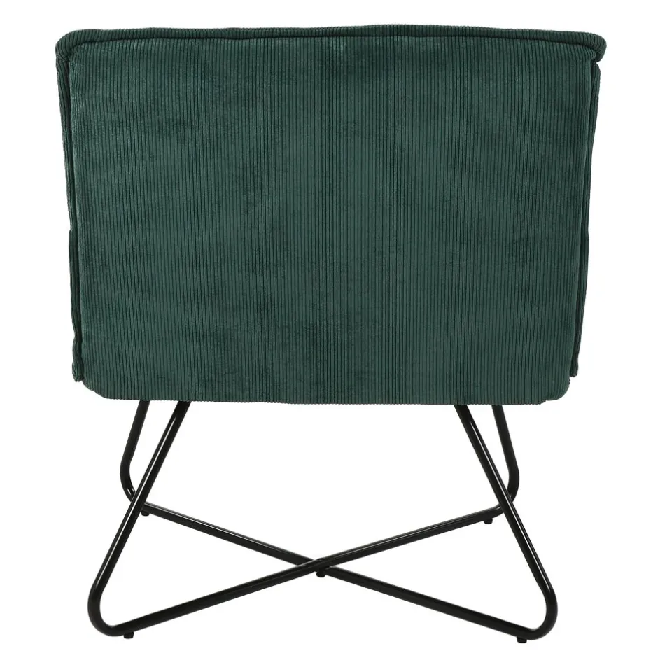 Pomax Canapés-FORREST - chaise relax - tissu / métal - L 66 x W 68 x H 77 cm - vert forêt