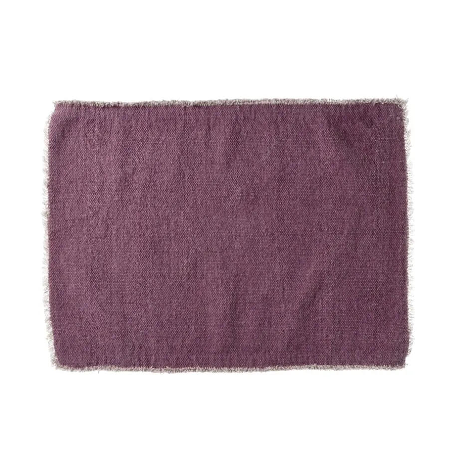 Pomax Linge De Table-FRIVOLE - set de table - coton / . - L 50 x W 35 cm - pourpre